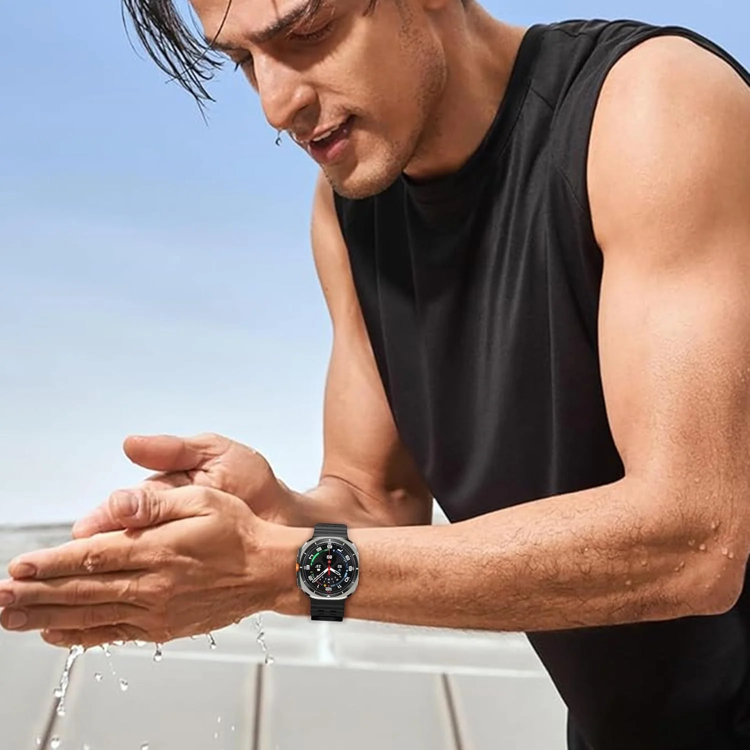 삼성 갤럭시 시계 울트라 47mm 스포츠 실리콘 밴드 팔찌에 대한 해양 스트랩 삼성 갤럭시 울트라 시계 밴드 액세서리